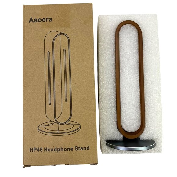 Aaoera HP45 Headphone Stand Bamboo and Aluminum Alloy Anti-Slip Office Desk Acc - Picture 1 of 10
